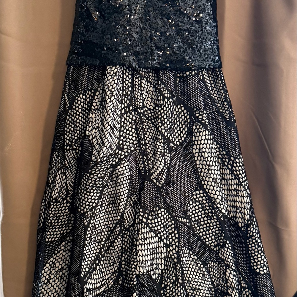 VENUS Strapless Black and White Maxi Gown for Weddings